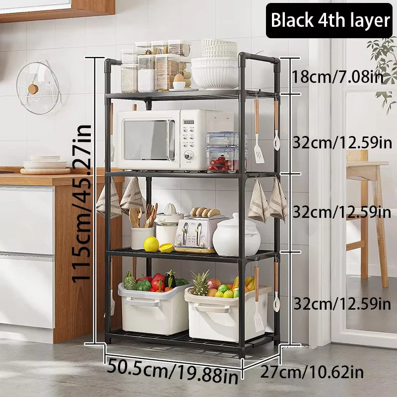 Estantes de Almacenamiento de Múltiples Niveles para la Cocina, Diseñados con 4/5 Pisos, Ideales para Almacenamiento en Cocina, Dormitorio y Baño