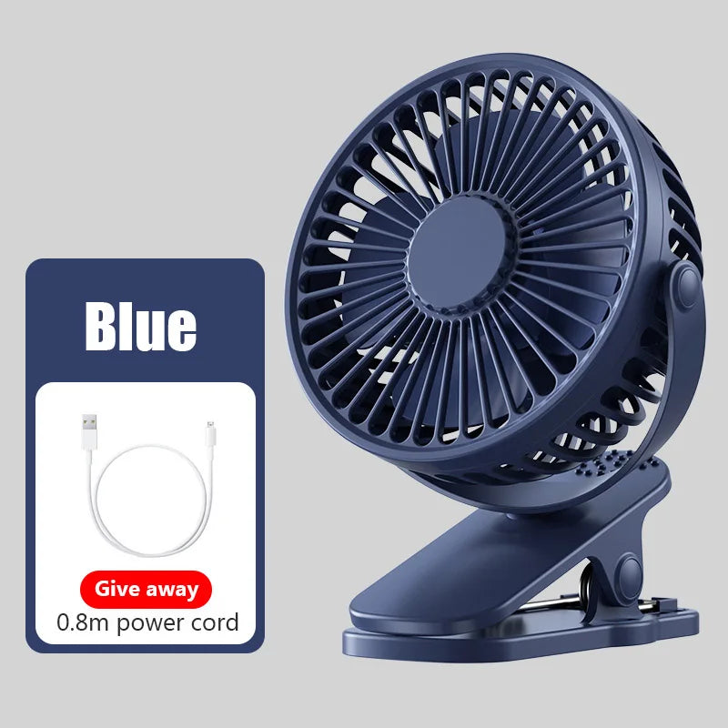 Ventilador de escritorio con clip Mini ventilador de escritorio de refrigeración USB silencioso de 3 velocidades 360 °   Gire los ventiladores eléctricos portátiles del clip del ventilador para el refrigerador de aire de