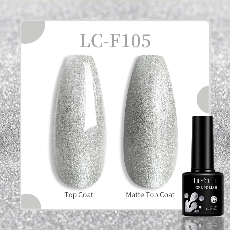 LILYCUTE-esmalte en Gel para uñas, barniz semipermanente para manicura, con LED UV, 129 colores, 7ML