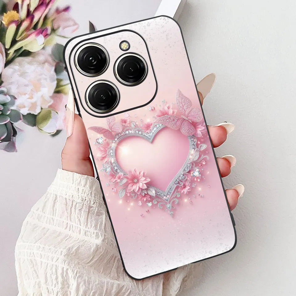 Para Tecno Spark 20c 20 Pro Plus Spark20 Pro Funda de teléfono Funda trasera de goma suave Mujer moda patrón de dibujos animados Funda de parachoques