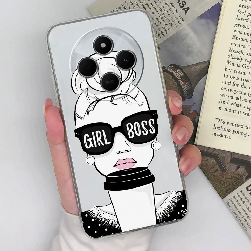 Funda de teléfono para Redmi 14C 4G, cubierta trasera creativa, transparente, suave, delgada, de silicona TPU, a prueba de golpes, protectora para Redmi14C