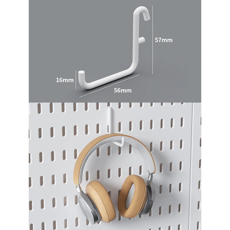 Kit organizador de pared combinado con tablero perforado DIY: paneles colgantes modulares, instalación sin perforaciones, ideal para exhibición de pared de habitaciones artesanales