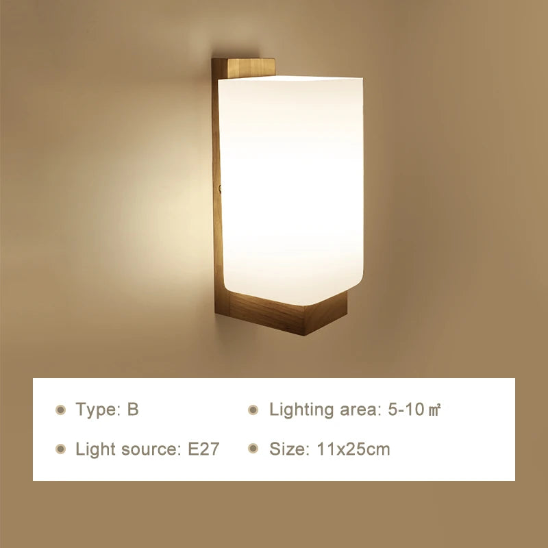 Lámparas de pared LED modernas, luces de madera para dormitorio, mesita de noche, escaleras, pasillo, aplique de iluminación montado Interior, accesorios de iluminación para decoración del hogar