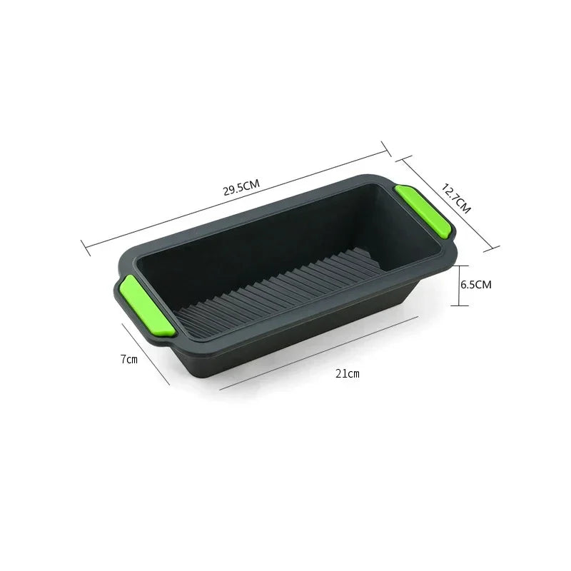 Bandeja rectangular de silicona para hornear, herramientas antiadherentes para molde, pan, tostada, tarta, larga, cuadrada