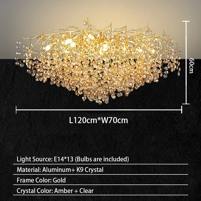 Candelabro de techo moderno para sala de estar, lámpara colgante de cristal de lujo para decoración Interior de Hotel y cocina, accesorio de iluminación