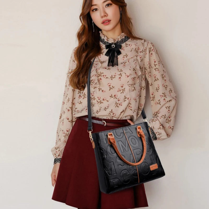 Bolsos cruzados informales de cuero PU para mujer, bolso de mano de diseñador de lujo, bolso de hombro de viaje de gran capacidad