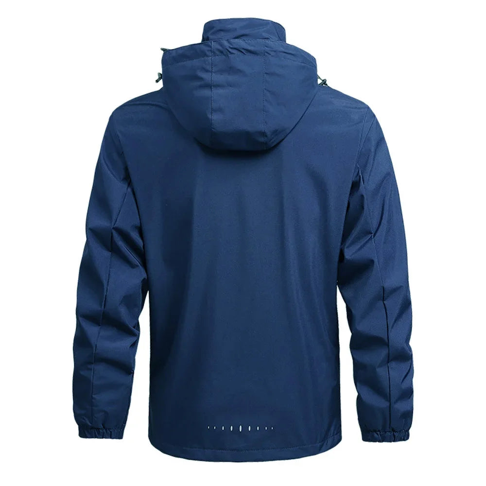 Chaqueta impermeable para hombre, impermeable exterior ligero con capucha para exteriores, chaqueta a prueba de viento para senderismo, chaquetas para escalar al aire libre