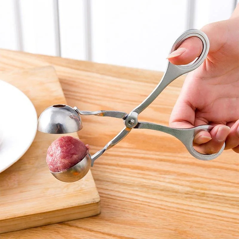 Herramienta para hacer bolas de carne, Clip redondo de acero inoxidable, cuchara moldeadora de bolas de arroz, molde para hacer albóndigas, utensilio de cocina relleno antiadherente