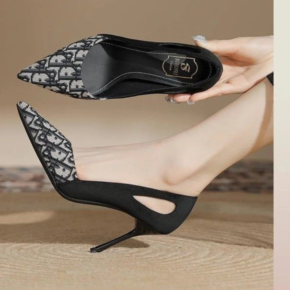 Sandalias bordadas a la moda para mujer, tacón puntiagudo, verano 2021, tacones altos de lujo, zapatos de mujer, Sandalias altas informales poco profundas