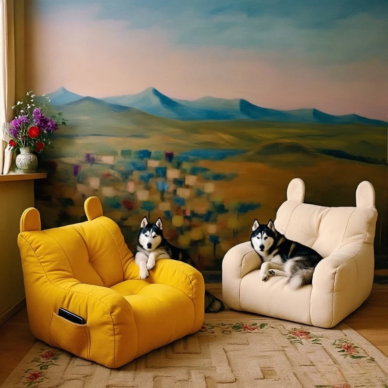Sofá cama para gatos con diseño de dibujos animados, cama para mascotas lavable desmontable para gatos de interior, soporte de hasta 2,72 KG, regalos acogedores para muebles para mascotas