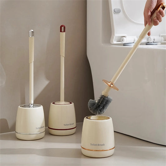 Cepillo de baño creativo con soporte, cepillos suaves para el hogar, accesorios de limpieza, base a prueba de fugas, herramientas de limpieza de secado rápido