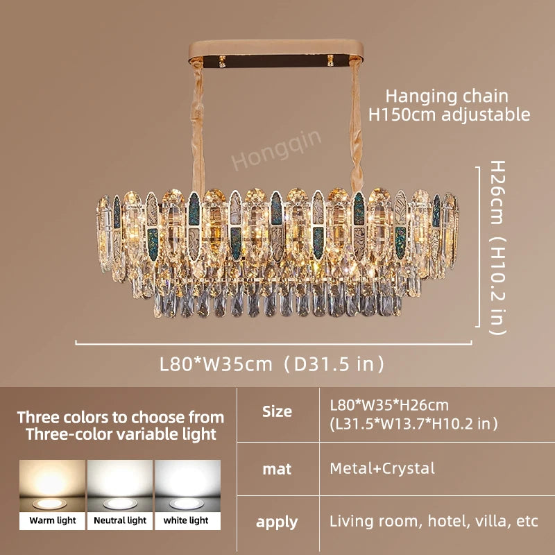 Techo para comedor, candelabro de cristal Led moderno, lámpara colgante de techo para sala de estar, Villa, Loft, iluminación colgante