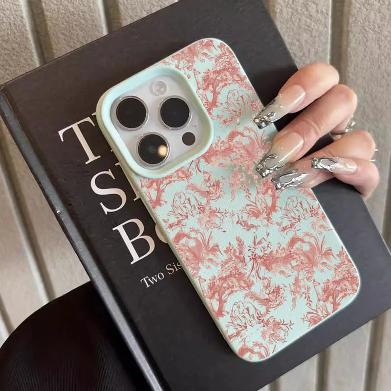 Funda de Silicona con Diseño Floral de Lichí Rosa para iPhone 17, 17 Air, 16, 15, 14, 13, 12, 11 Pro Max, Funda para iPhone 16, 15, 14 Plus