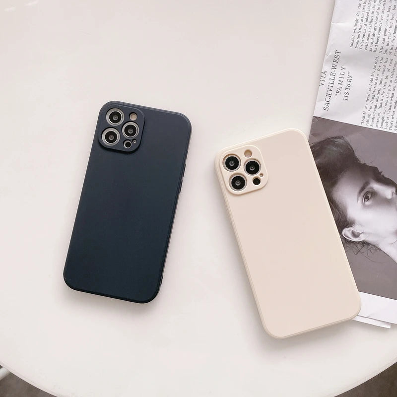 Funda de teléfono con protección de cámara para iPhone 11, 12, 13, 14 Pro Max XS X XR 7 8 Plus SE 2020, fundas traseras de parachoques a prueba de golpes