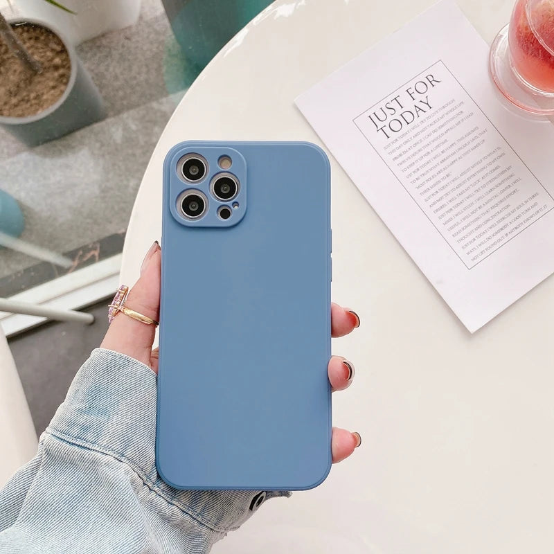 Funda de teléfono con protección de cámara para iPhone 11, 12, 13, 14 Pro Max XS X XR 7 8 Plus SE 2020, fundas traseras de parachoques a prueba de golpes