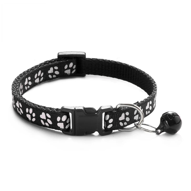 Collar de Moda para Gatos, con Patrón Colorido y Campana, Ajustable, para Gatos y Gatitos, Collar con Anillo DIY, Accesorios para Mascotas