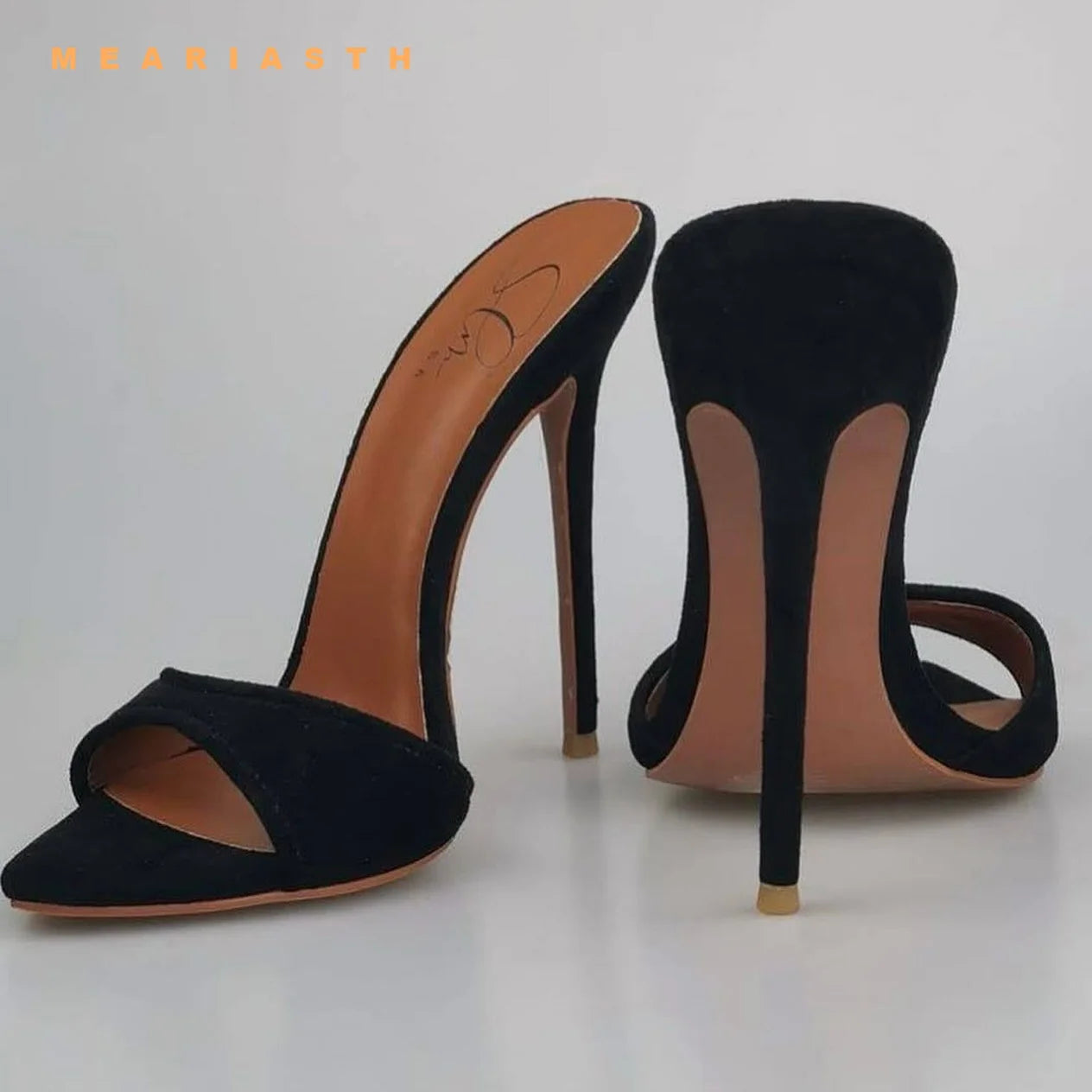 Zapatillas de crin de verano, zapatos de mujer, Sandalias de tacón de aguja súper alto, sandalias de mujer con punta abierta y pasarela para fiesta, talla grande 44