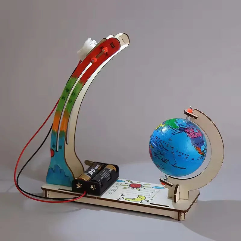 DIY STEM Earth modelo día noche ciclo globo educativo juguete de madera hecho a mano juguete ciencia Kit para niños aula aprendizaje de física