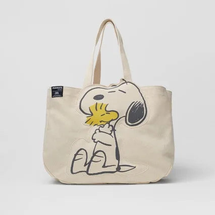 Bolso de Mano de Lona con Diseño de Snoopy, Estilo Kawaii, para Chicas, de Gran Capacidad, Simple, de Nailon