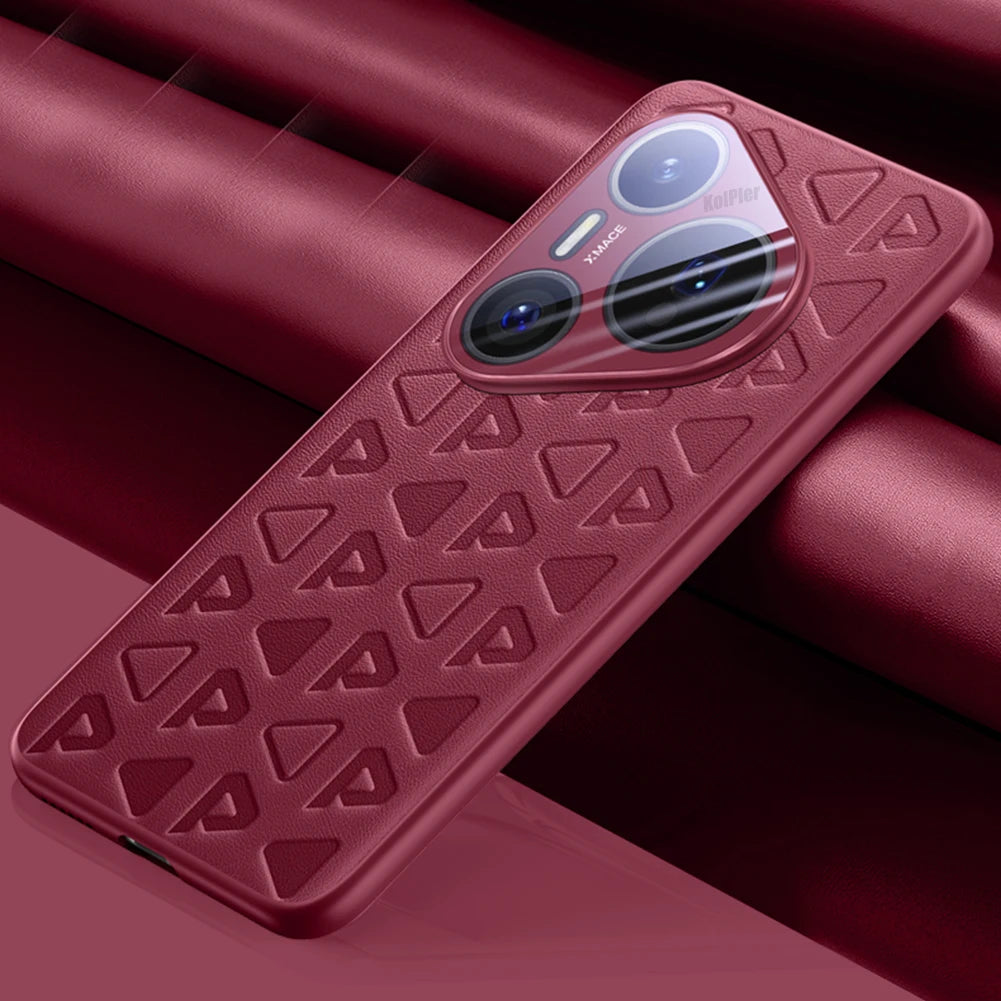 Funda Original en relieve para HUAWEI PURA 80 PRO / PURA80 Ultra, fundas de cuero PU, funda trasera dura a prueba de golpes, funda de piel
