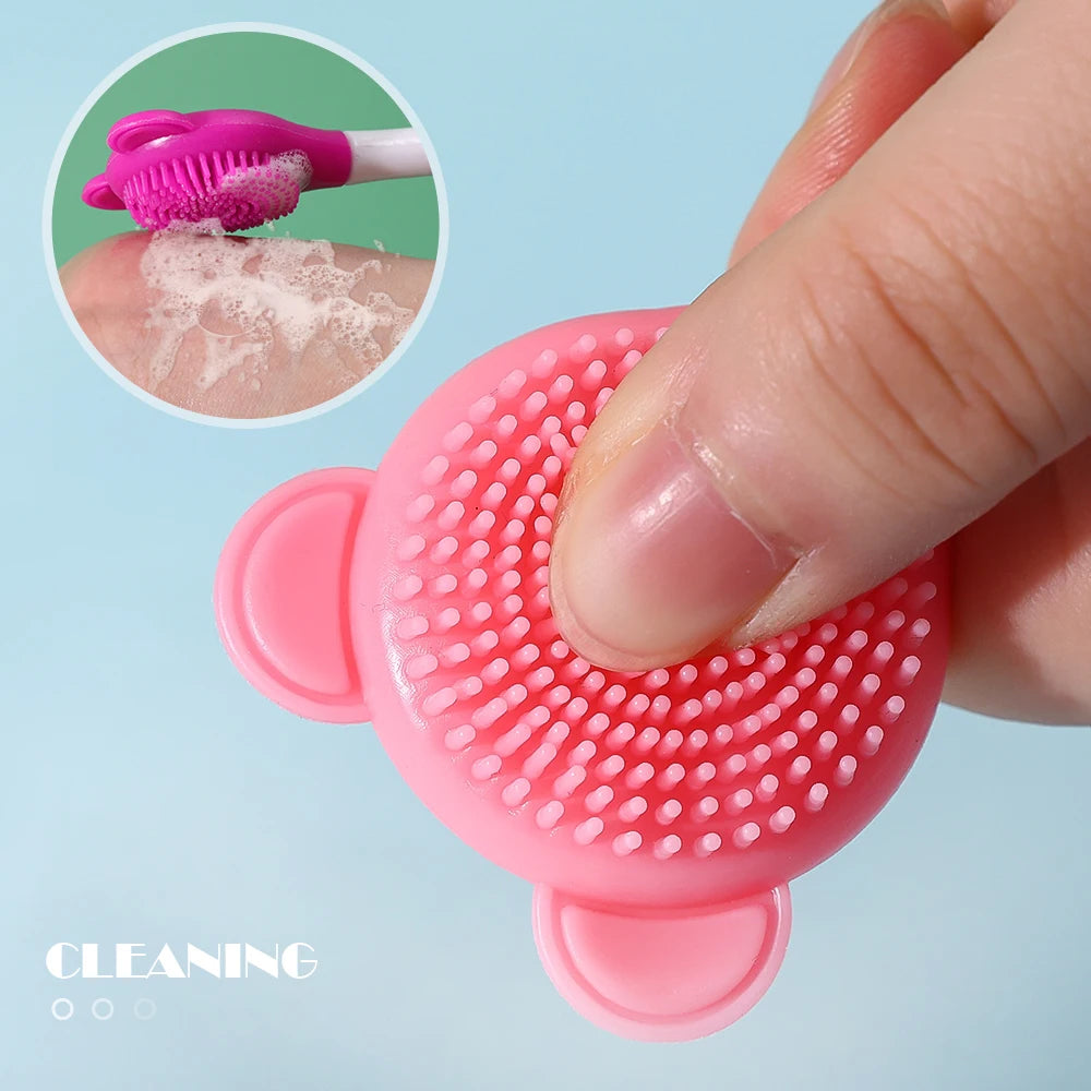 Cepillo para mascarilla Facial de doble cabezal, aplicador de silicona, cuchara, espátula, palo agitador, cuidado de limpieza Facial de la piel, herramientas de maquillaje para el hogar