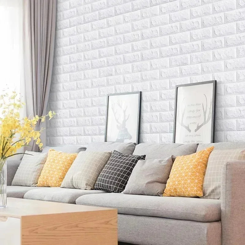 Papel tapiz autoadhesivo de 70cm x 10m, decoración de papel tapiz de ladrillo de espuma antigua, pegatina de pared 3D impermeable para sala de estar y dormitorio