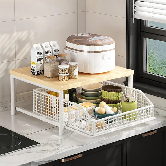 Organizador de encimera de cocina: estante multiusos para microondas, especias, cafeteras y impresora