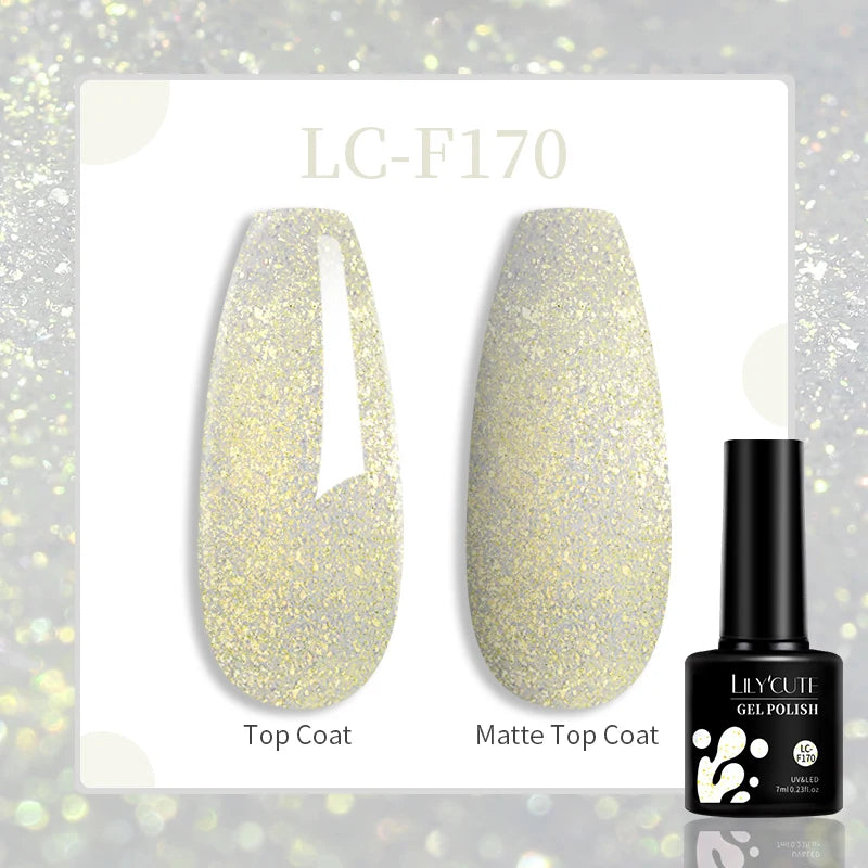 LILYCUTE-esmalte en Gel para uñas, barniz semipermanente para manicura, con LED UV, 129 colores, 7ML
