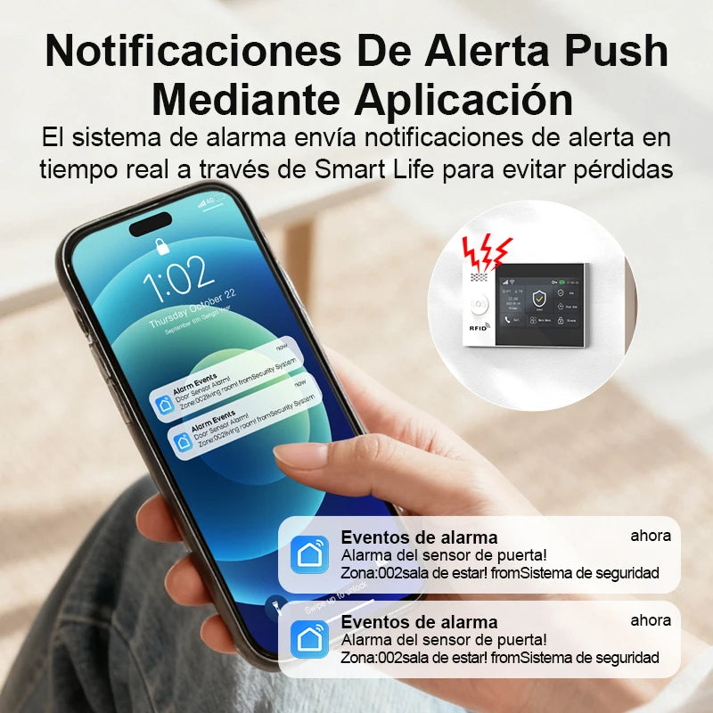 PGST kit alarma antirrobo inteligente WiFi 2G GSM Works with Tuya Smart Life sistema seguridad inalámbrico hogar negocio control app sensores puerta ventana instalación fácil sin cuotas mensuales