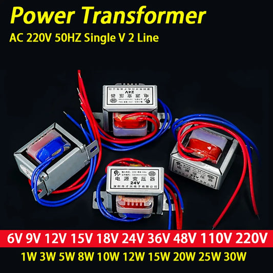 Transformador de Potencia, Entrada CA 220V 50HZ, Salida CA 6V 9V 12V 15V 18V 24V 30V 36V 48V, Monofásico, 2 Cables, 30W 25W 20W 15W 10W 8W 5W 3W 1W