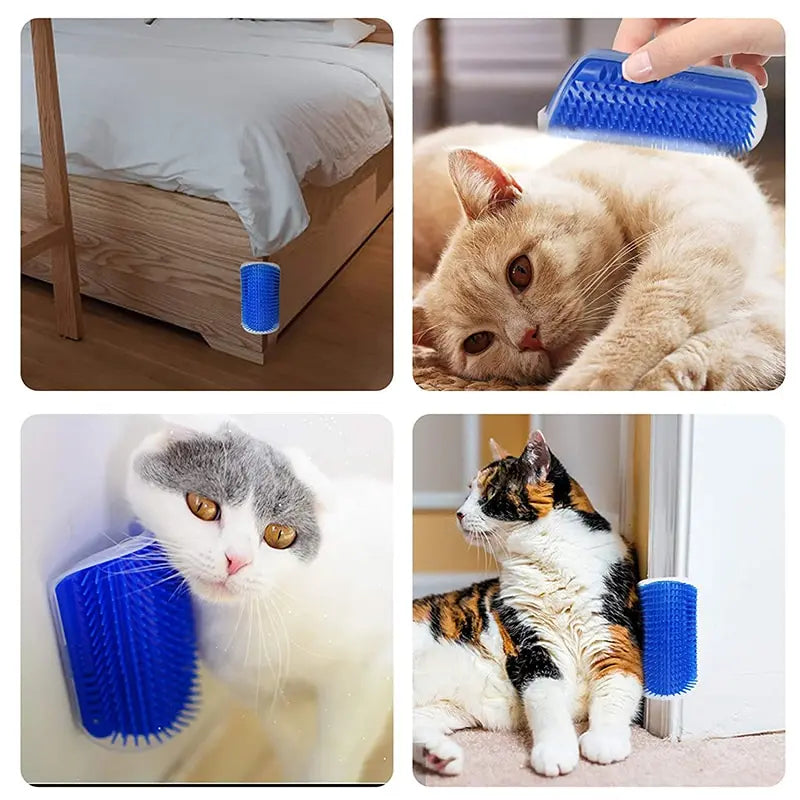 Peine de masaje para rascar gatos, cepillo para rascar esquinas con hierba gatera, peine para quitar mascotas para depilación, aseo