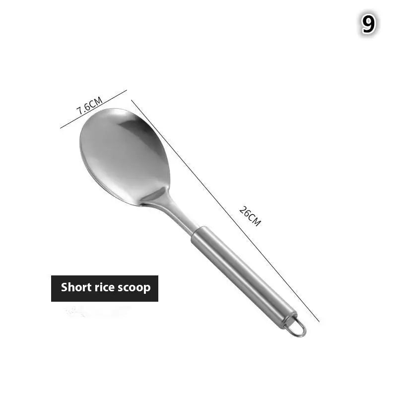 Utensilios de cocina, utensilios de cocina, pala de acero inoxidable, cuchara para sopa, utensilios giratorios, vajilla, herramienta de cocina, utensilios de cocina
