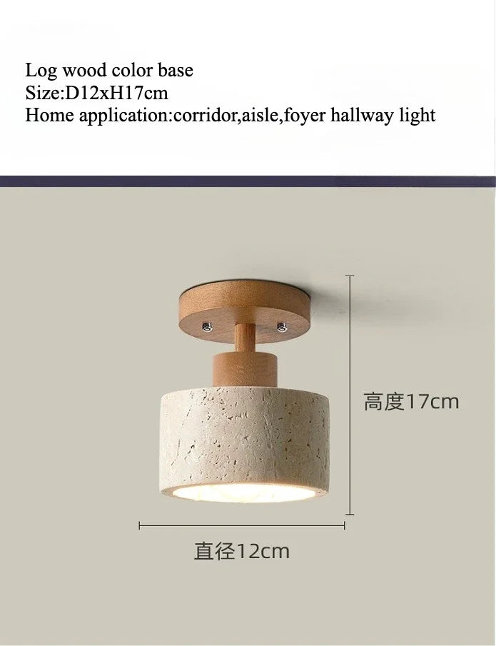 Lámpara de techo LED de piedra travertino, accesorio de iluminación para pasillo, sala de estar, comedor, decoración de dormitorio, lámpara de techo