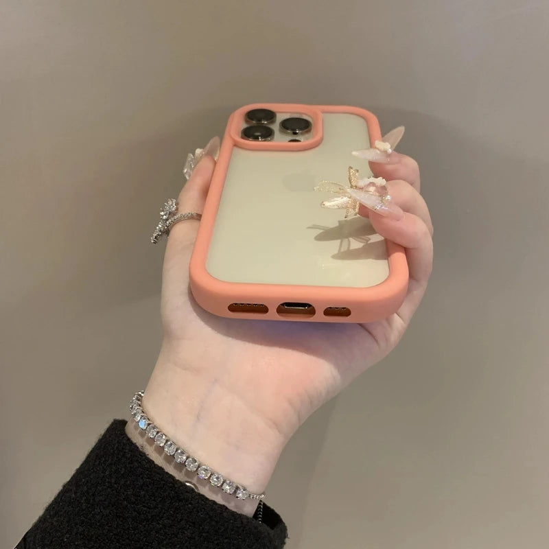 Funda de teléfono dura transparente de lujo para iPhone 16, 15, 14, 13, 12 Pro Max Plus, fundas de parachoques transparentes a prueba de golpes, funda coque