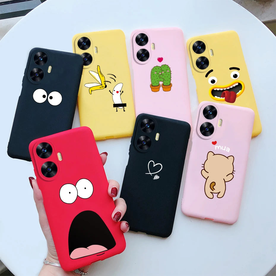 Funda de teléfono para Realme C55, Funda RMX3710, Funda trasera de silicona suave con dibujos animados bonitos para Realme C55 RealmeC55 Funda C 55 Coque