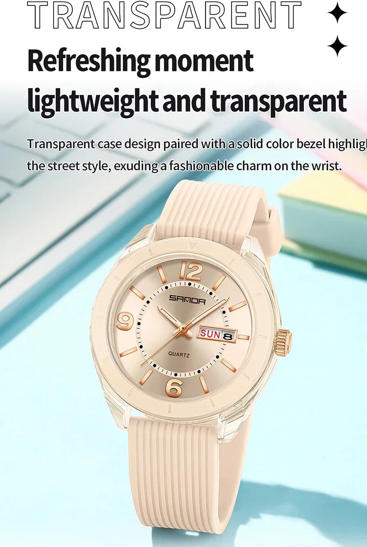 Reloj de Pulsera SANDA para Mujer, Nuevo, Moderno, Deportivo, de Cuarzo, con Fecha, Semana, Resistente al Agua, Luminoso, Elegante