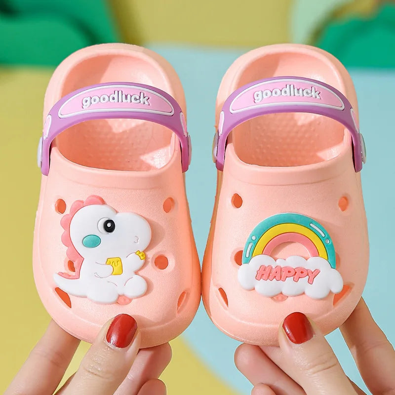 Summer Children Garden Clogs Shoes Boys&Girls Beach Sandal Kids Lightweight Breathable Cute Cartoon Slip Baby Slippers