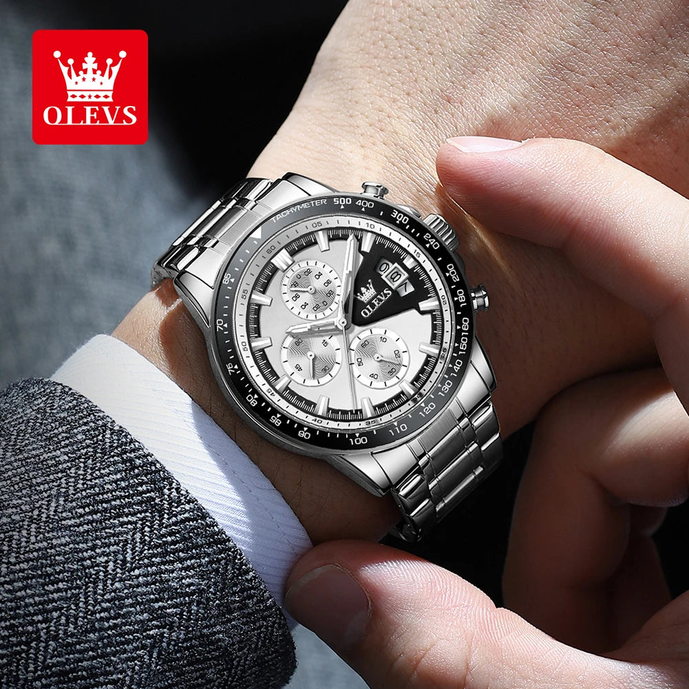 Reloj OLEVS TY705 para Hombre, Reloj de Cuarzo Luminoso de Lujo a Prueba de Agua, Reloj Multifuncional con Cronómetro, Reloj Deportivo Original Exclusivo para Hombre