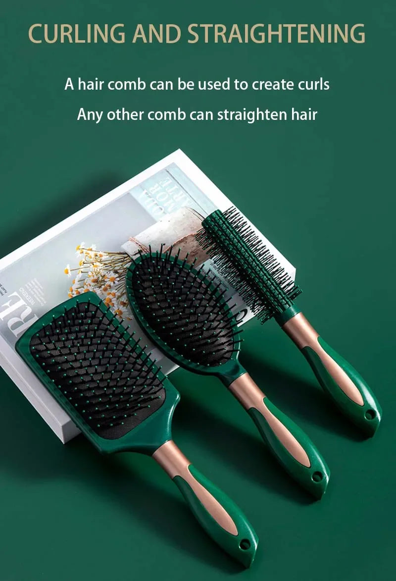 Cepillo de masaje para el cuero cabelludo con cojín de aire ovalado y redondo, herramienta antiestática exfoliante para peinar el cabello en salones de belleza y SPA