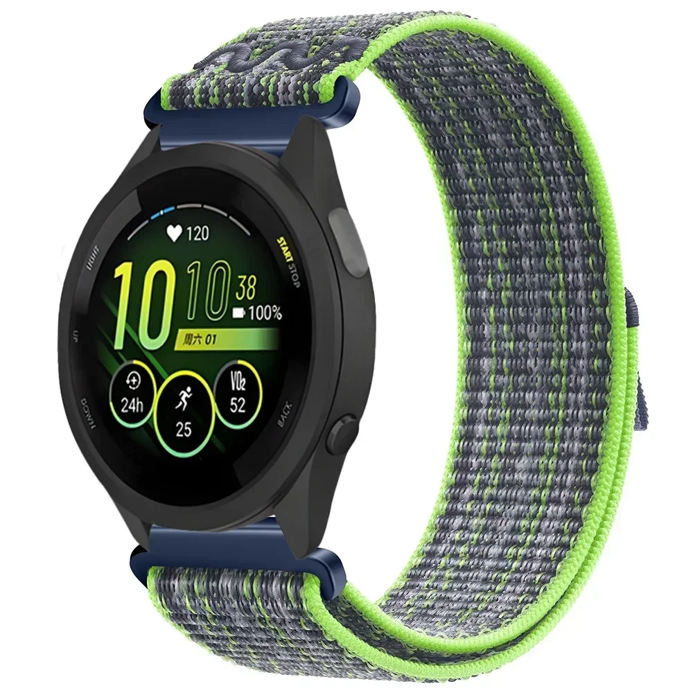 Correa de nailon de 22mm y 20mm para Garmin Forerunner 55 165 265 965 255 955 pulsera de tela Garmin Active 5/Vivoactive 5/Venu 3