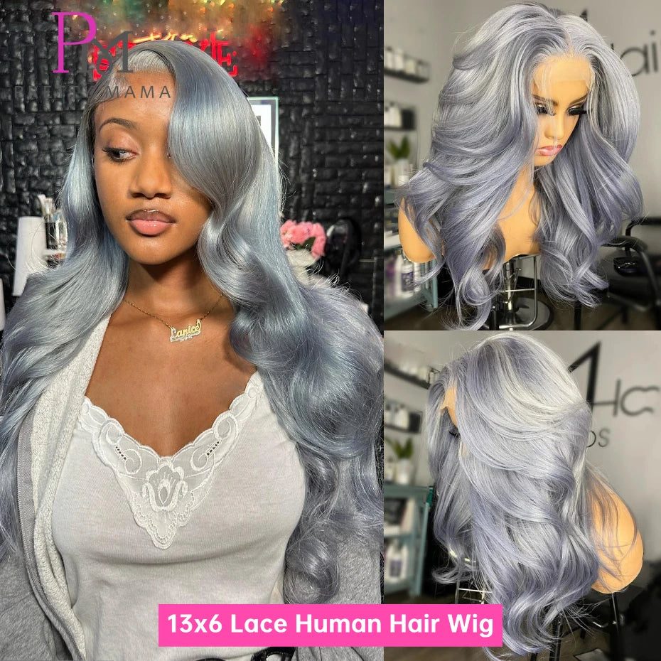 Peluca con malla Frontal azul cian 13x6, cuerpo ondulado, peluca con malla Frontal verde claro, cabello humano prearrancado Rubio 613, pelucas frontales de encaje para mujer