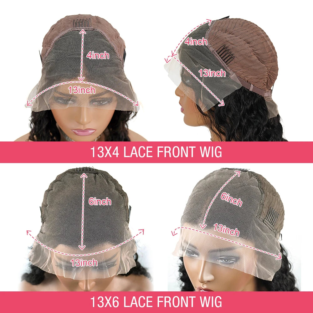 Peluca Frontal de onda profunda de encaje HD 13x6, pelucas de cabello humano rizado transparente con encaje Frontal, pelucas de cabello humano 300% 250% pelucas de encaje de cabello humano completo