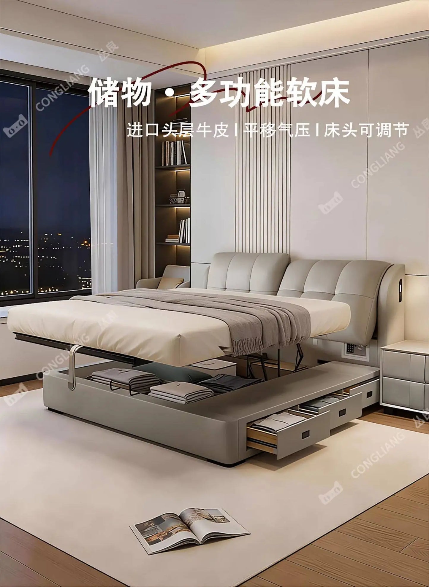 Cama de masaje moderna y sencilla, diseño de cama de dormir de madera, cama doble de lujo para niñas, cama Queen con plataforma, muebles de salón y suite.