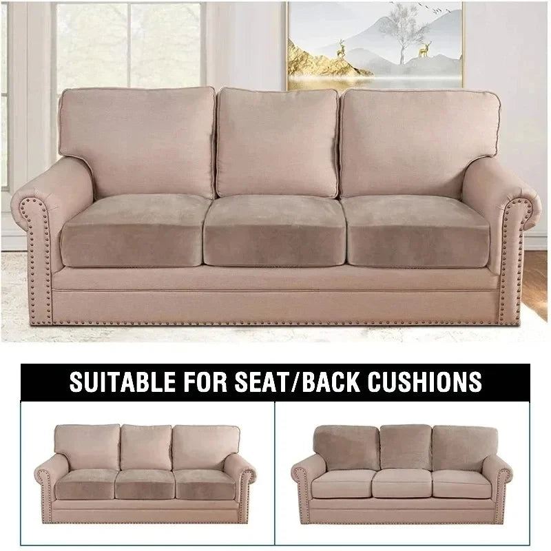 Fundas para cojines de asiento de sofá de terciopelo elástico para sala de estar, cojín Chaise Longue, fundas de sofá para muebles en forma de L de esquina de lujo