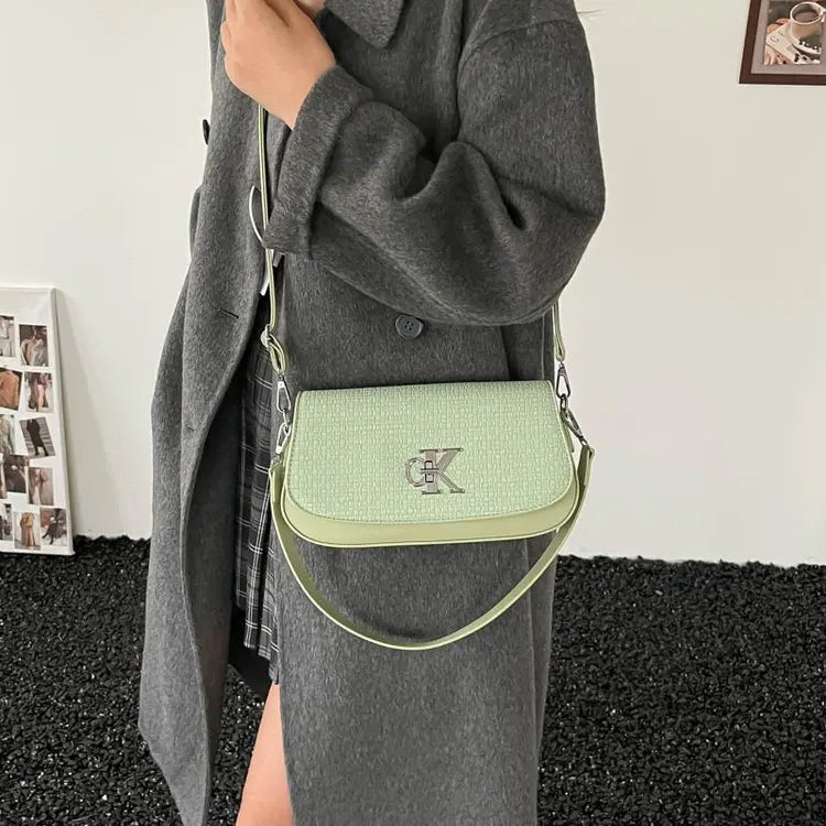 Bolso Bandolera de Lujo Exclusivo para Mujer, con Logotipo de Diseñador, Gran Capacidad, de Cuero, Elegante, Texturizado, para el Día a Día