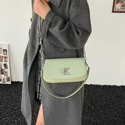 Bolso Bandolera de Lujo Exclusivo para Mujer, con Logotipo de Diseñador, Gran Capacidad, de Cuero, Elegante, Texturizado, para el Día a Día