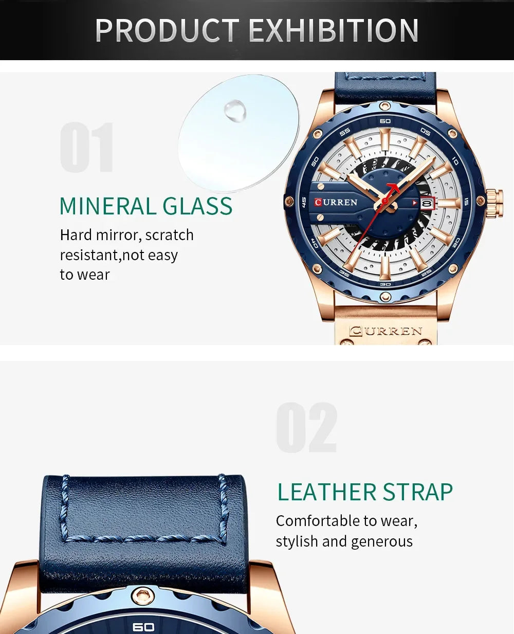 Marca CURREN, reloj de cuarzo para hombre, nueva moda, resistente al agua, informal, de negocios, militar, reloj para hombre, relojes con fecha automática, reloj Masculino