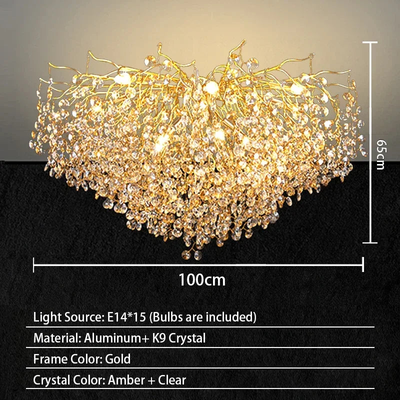 Candelabro de techo moderno para sala de estar, lámpara colgante de cristal de lujo para decoración Interior de Hotel y cocina, accesorio de iluminación