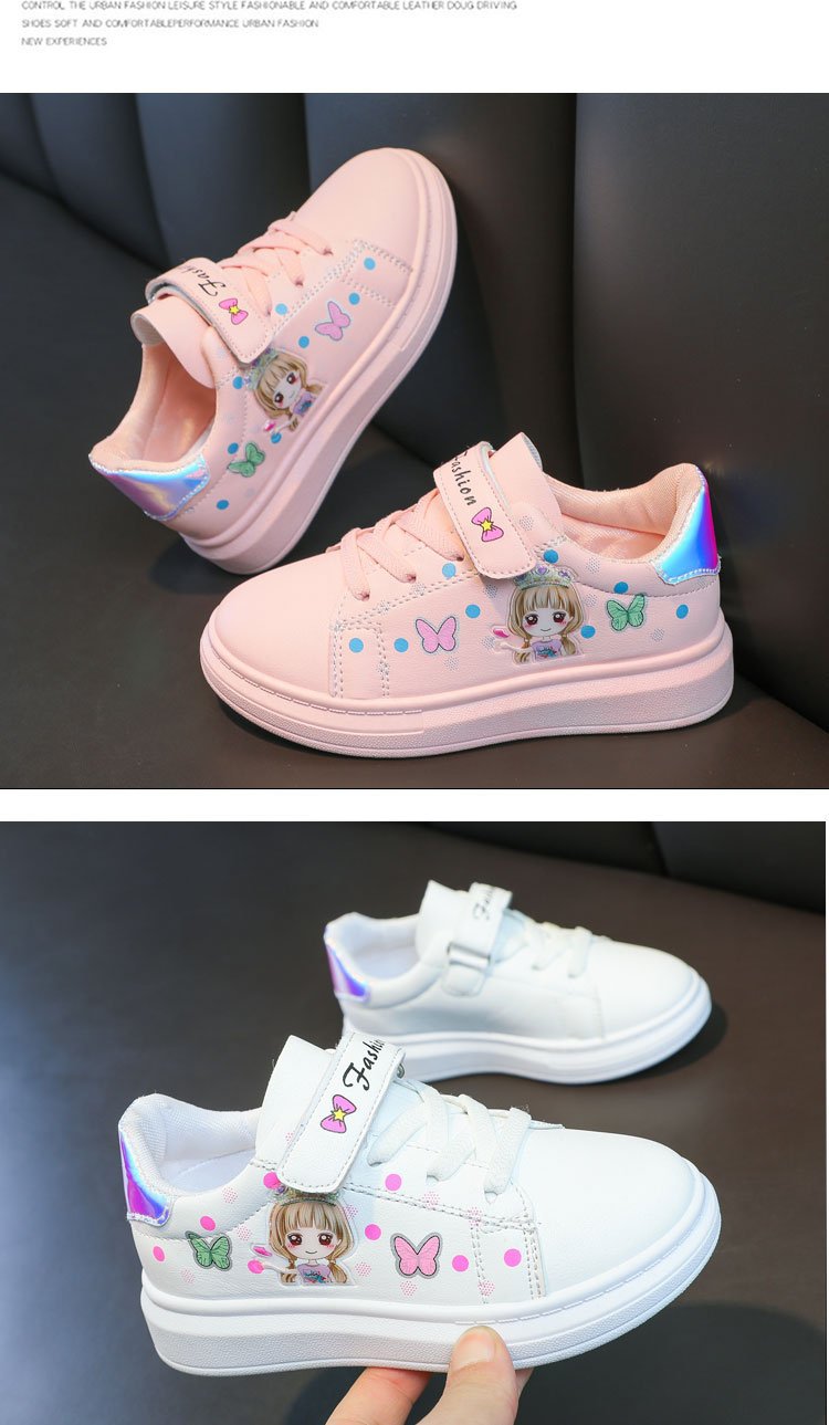 Zapatillas-zapatos informales para chico, zapatillas de deporte para niño, zapatos superiores de cuero para niña, zapatos blancos pequeños para niño, primavera 2023