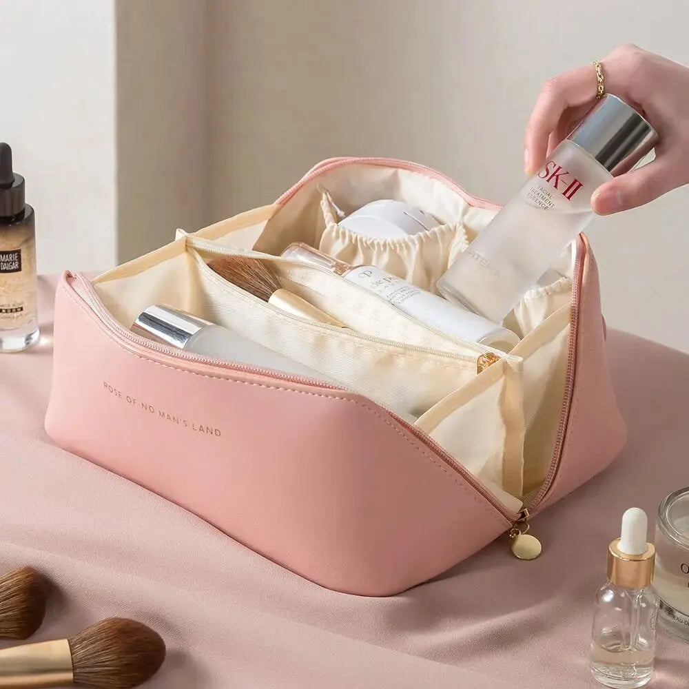 Organizador de maquillaje, kit de aseo femenino, estuche de maquillaje, bolsa de almacenamiento, caja de lujo para mujer, bolsa de cosméticos, bolsa organizadora para viaje con cremallera